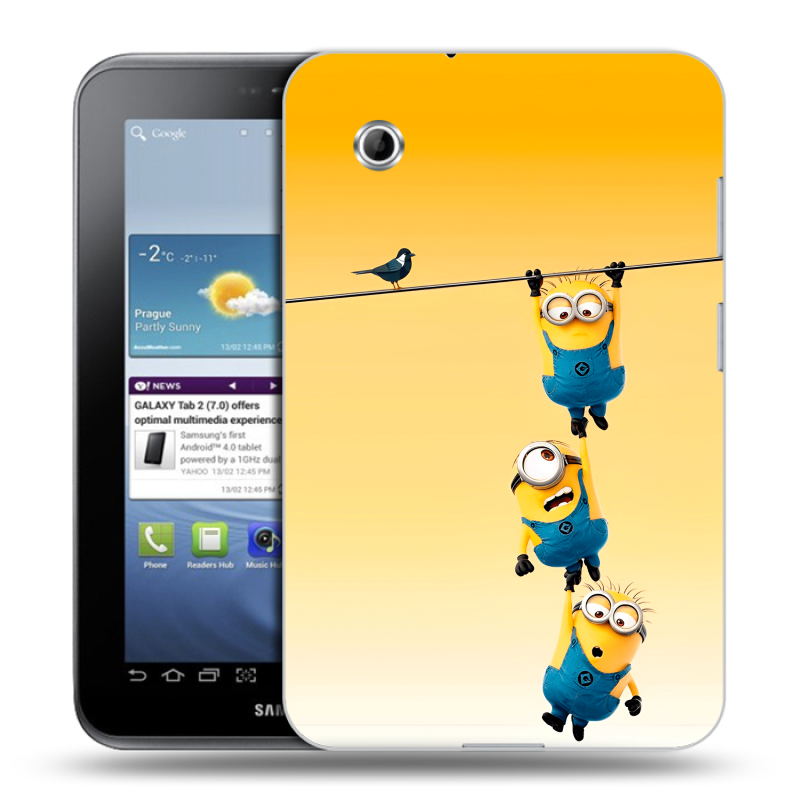 Силиконовый чехол на Samsung Galaxy Tab 2 7.0 с принтом Миньоны Силиконовый чехол на Samsung Galaxy Tab 2 7.0 с принтом Миньоны