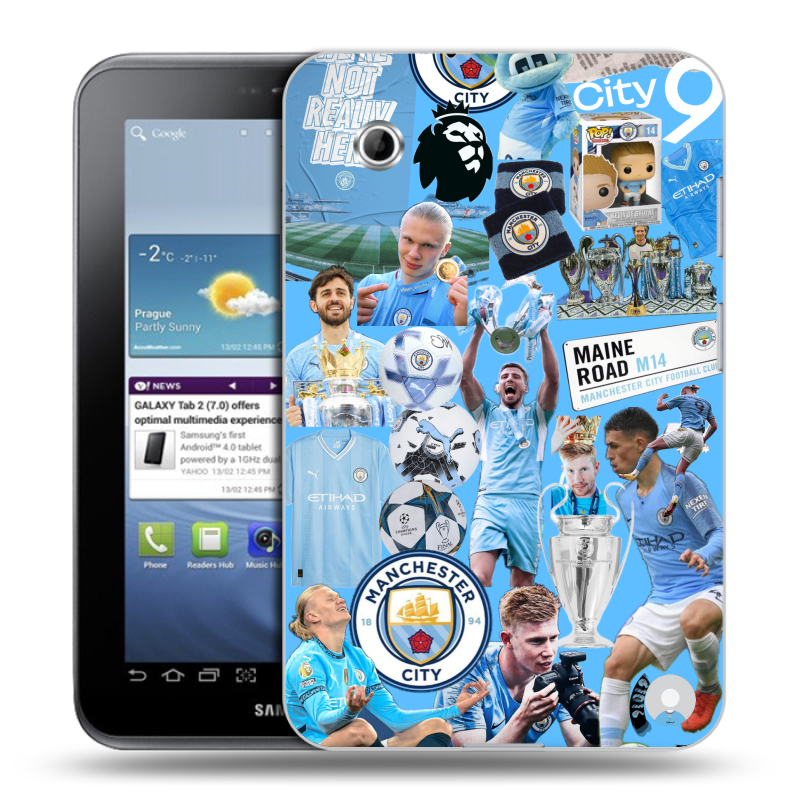 Силиконовый чехол на Samsung Galaxy Tab 2 7.0 с принтом Man City Манчестер Сити Силиконовый чехол на Samsung Galaxy Tab 2 7.0 с принтом Man City Манчестер Сити