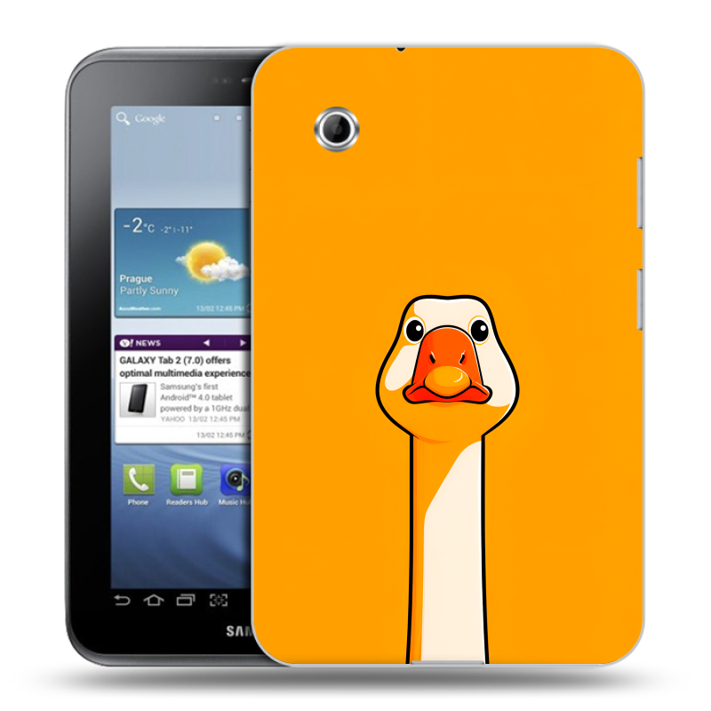 Силиконовый чехол на Samsung Galaxy Tab 2 7.0 с принтом Смешная утка Силиконовый чехол на Samsung Galaxy Tab 2 7.0 с принтом Смешная утка