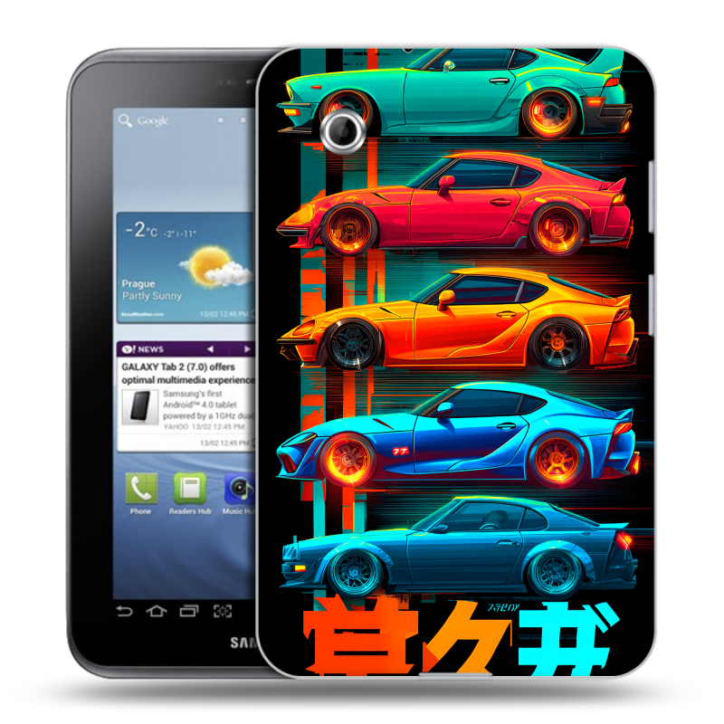 Силиконовый чехол на Samsung Galaxy Tab 2 7.0 с принтом машины тачки Силиконовый чехол на Samsung Galaxy Tab 2 7.0 с принтом машины тачки