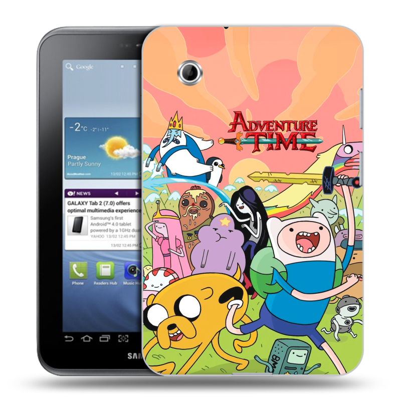 Силиконовый чехол на Samsung Galaxy Tab 2 7.0 с принтом Adventure time Время приключений Силиконовый чехол на Samsung Galaxy Tab 2 7.0 с принтом Adventure time Время приключений
