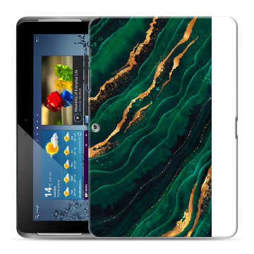 Силиконовый чехол на планшета Samsung Galaxy Tab 2 10.1 GT-P5100 с принтом Мрамор зеленое золото Силиконовый чехол на планшета Samsung Galaxy Tab 2 10.1 GT-P5100 с принтом Мрамор зеленое золото
