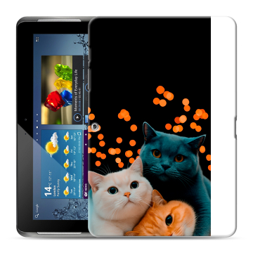 Силиконовый чехол на Samsung Galaxy Tab 2 10.1 с принтом Кошки