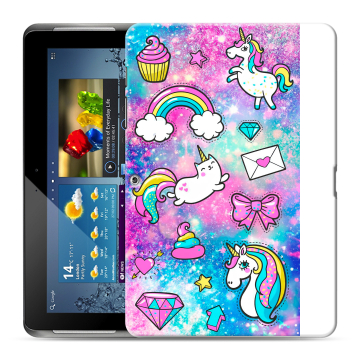 Силиконовый чехол на Samsung Galaxy Tab 2 10.1 с принтом Единороги Силиконовый чехол на Samsung Galaxy Tab 2 10.1 с принтом Единороги