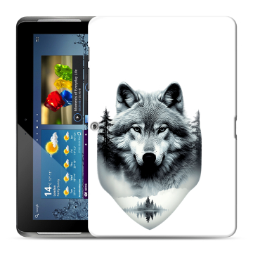 Силиконовый чехол на Samsung Galaxy Tab 2 10.1 с принтом Волк в лесу