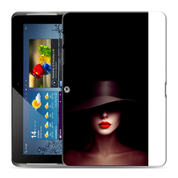 Силиконовый чехол на Samsung Galaxy Tab 2 10.1 с принтом Девушка в шляпе