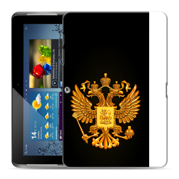 Силиконовый чехол на Samsung Galaxy Tab 2 10.1 с принтом Герб России желтый