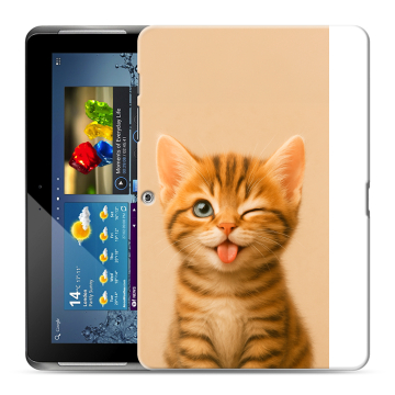 Силиконовый чехол на Samsung Galaxy Tab 2 10.1 с принтом котенок