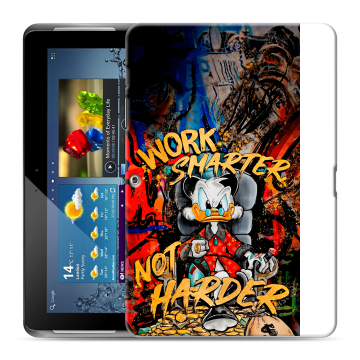 Силиконовый чехол на Samsung Galaxy Tab 2 10.1 с принтом Дональд Дак Деньги