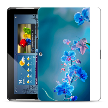 Силиконовый чехол на Samsung Galaxy Tab 2 10.1 с принтом Голубые цветы
