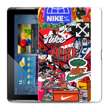 Силиконовый чехол на Samsung Galaxy Tab 2 10.1 с принтом Найк Nike яркий
