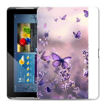 Силиконовый чехол на Samsung Galaxy Tab 2 10.1 с принтом бабочки и лаванда