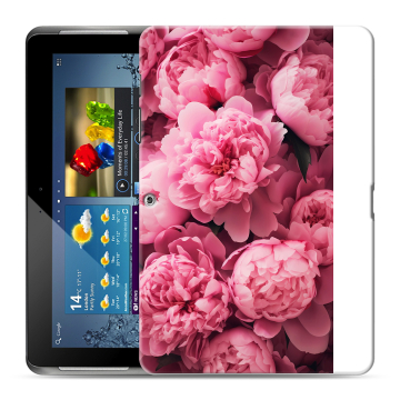 Силиконовый чехол на Samsung Galaxy Tab 2 10.1 с принтом цветы пионы