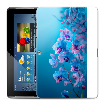 Силиконовый чехол на Samsung Galaxy Tab 2 10.1 с принтом голубые орхидеи