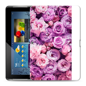 Силиконовый чехол на Samsung Galaxy Tab 2 10.1 с принтом лавандовые розы Силиконовый чехол на Samsung Galaxy Tab 2 10.1 с принтом лавандовые розы