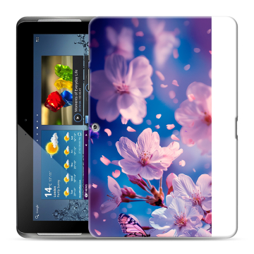 Силиконовый чехол на Samsung Galaxy Tab 2 10.1 с принтом цветы бабочки