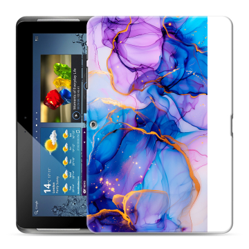 Силиконовый чехол на Samsung Galaxy Tab 2 10.1 с принтом синий мрамор