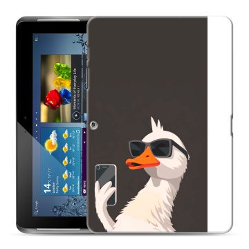 Силиконовый чехол на Samsung Galaxy Tab 2 10.1 с принтом утка в очках