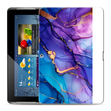 Силиконовый чехол на Samsung Galaxy Tab 2 10.1 с принтом синий мрамор