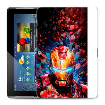 Силиконовый чехол на Samsung Galaxy Tab 2 10.1 с принтом Железный человек Ironman