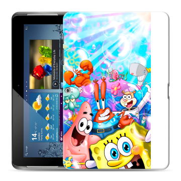 Силиконовый чехол на Samsung Galaxy Tab 2 10.1 с принтом спанчбоб спанч боб