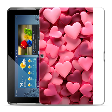 Силиконовый чехол на Samsung Galaxy Tab 2 10.1 с принтом розовые сердечки