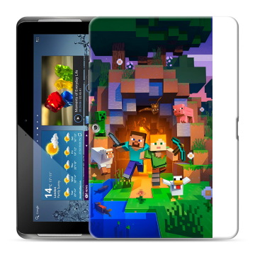 Силиконовый чехол на Samsung Galaxy Tab 2 10.1 с принтом Майнкрафт Minecraft