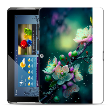 Силиконовый чехол на Samsung Galaxy Tab 2 10.1 с принтом Цветы и мрамор Силиконовый чехол на Samsung Galaxy Tab 2 10.1 с принтом Цветы и мрамор