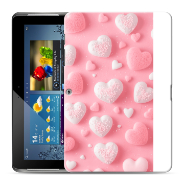 Силиконовый чехол на Samsung Galaxy Tab 2 10.1 с принтом Сердечки