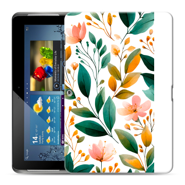 Силиконовый чехол на Samsung Galaxy Tab 2 10.1 с принтом Цветы паттерн Силиконовый чехол на Samsung Galaxy Tab 2 10.1 с принтом Цветы паттерн