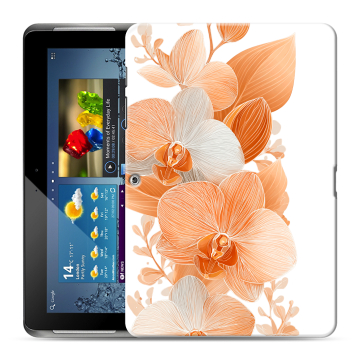 Силиконовый чехол на Samsung Galaxy Tab 2 10.1 с принтом Бежевые цветы Силиконовый чехол на Samsung Galaxy Tab 2 10.1 с принтом Бежевые цветы