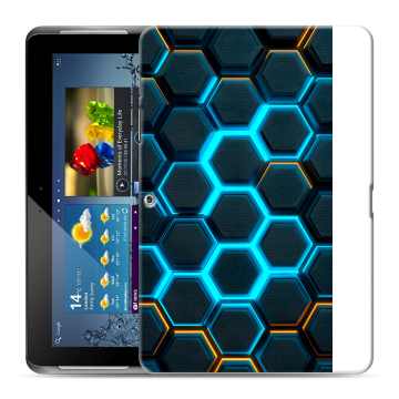 Силиконовый чехол на Samsung Galaxy Tab 2 10.1 с принтом Неоновые соты Силиконовый чехол на Samsung Galaxy Tab 2 10.1 с принтом Неоновые соты