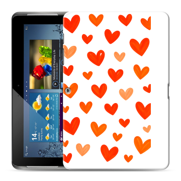 Силиконовый чехол на Samsung Galaxy Tab 2 10.1 с принтом Сердечки Силиконовый чехол на Samsung Galaxy Tab 2 10.1 с принтом Сердечки