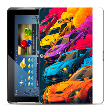 Силиконовый чехол на Samsung Galaxy Tab 2 10.1 с принтом Тачки Силиконовый чехол на Samsung Galaxy Tab 2 10.1 с принтом Тачки