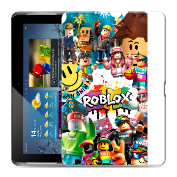 Силиконовый чехол на Samsung Galaxy Tab 2 10.1 с принтом Roblox Роблокс
