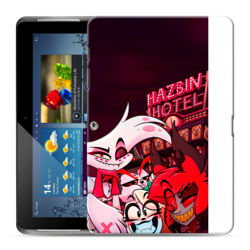 Силиконовый чехол на Samsung Galaxy Tab 2 10.1 с принтом Hazbin Hotel Отель Хазбин