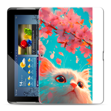 Силиконовый чехол на Samsung Galaxy Tab 2 10.1 с принтом Красивый кот Силиконовый чехол на Samsung Galaxy Tab 2 10.1 с принтом Красивый кот