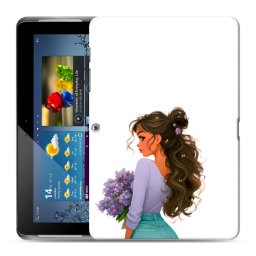 Силиконовый чехол на Samsung Galaxy Tab 2 10.1 с принтом девушка цветы Силиконовый чехол на Samsung Galaxy Tab 2 10.1 с принтом девушка цветы