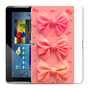 Силиконовый чехол на Samsung Galaxy Tab 2 10.1 с принтом Розовые бантики