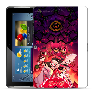 Силиконовый чехол на Samsung Galaxy Tab 2 10.1 с принтом Hazbin Hotel Отель Хазбин