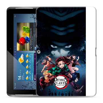 Силиконовый чехол на Samsung Galaxy Tab 2 10.1 с принтом Demon Slayer Клинок рассекающий демонов