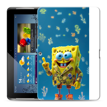 Силиконовый чехол на Samsung Galaxy Tab 2 10.1 с принтом Спанч боб Спанчбоб