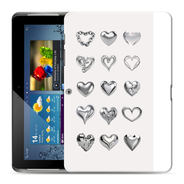 Силиконовый чехол на Samsung Galaxy Tab 2 10.1 с принтом Y2K сердечки