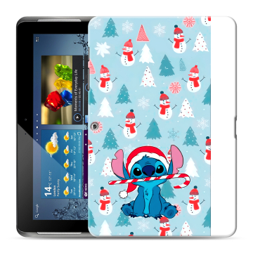 Силиконовый чехол на Samsung Galaxy Tab 2 10.1 с принтом Стич Новый год