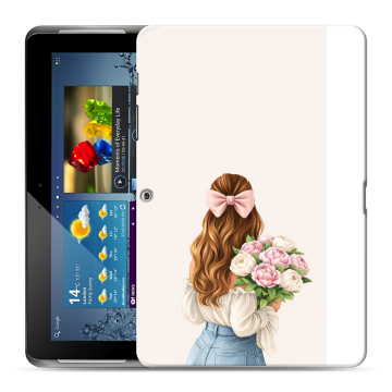 Силиконовый чехол на Samsung Galaxy Tab 2 10.1 с принтом женский