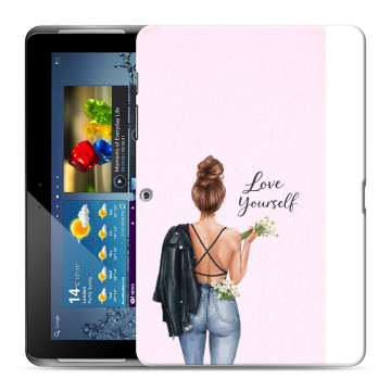 Силиконовый чехол на Samsung Galaxy Tab 2 10.1 с принтом женский