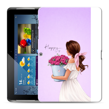 Силиконовый чехол на Samsung Galaxy Tab 2 10.1 с принтом женский