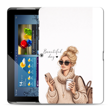Силиконовый чехол на Samsung Galaxy Tab 2 10.1 с принтом женский