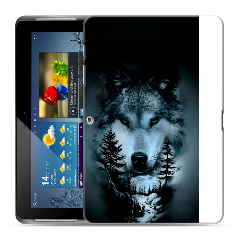 Силиконовый чехол на Samsung Galaxy Tab 2 10.1 с принтом Лесной волк Силиконовый чехол на Samsung Galaxy Tab 2 10.1 с принтом Лесной волк