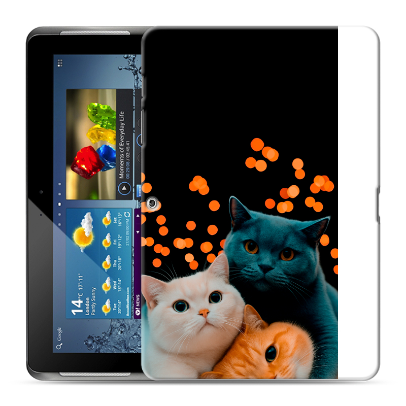 Силиконовый чехол на Samsung Galaxy Tab 2 10.1 с принтом Кошки Силиконовый чехол на Samsung Galaxy Tab 2 10.1 с принтом Кошки